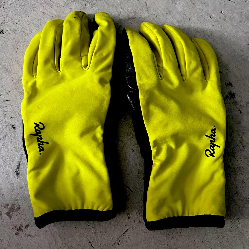 Rapha Yellow padded Cycling Gloves